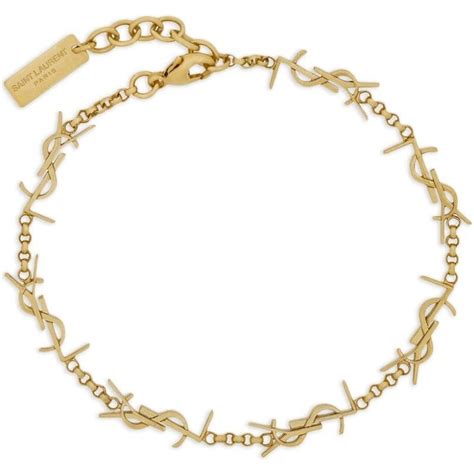 bracciale ysl bianco|Bracciale con placca logo YSL .